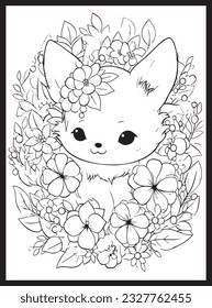 Cute Kawaii Flower Coloring Pages