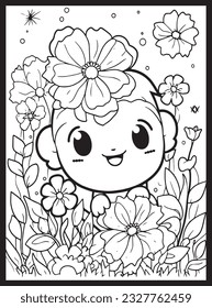 Cute Kawaii Flower Coloring Pages