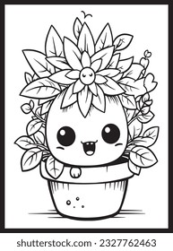 Cute Kawaii Flower Coloring Pages