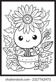 Cute Kawaii Flower Coloring Pages