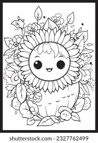 Cute Kawaii Flower Coloring Pages