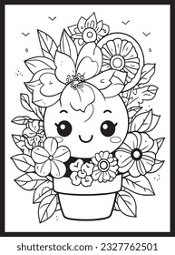 Cute Kawaii Flower Coloring Pages