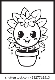 Cute Kawaii Flower Coloring Pages