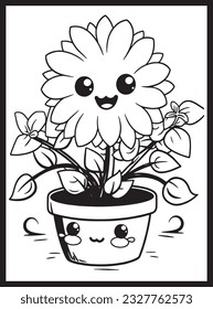 Cute Kawaii Flower Coloring Pages