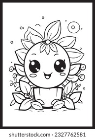 Cute Kawaii Flower Coloring Pages