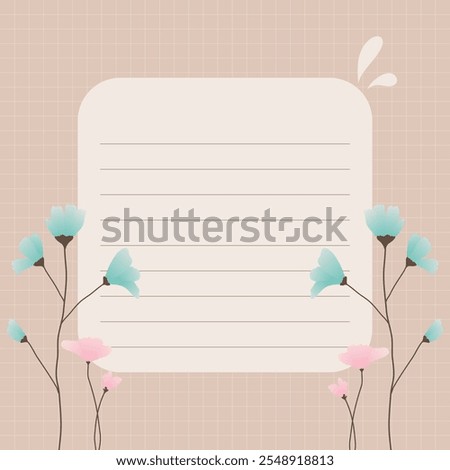 Cute kawaii flower notepad memo pad background