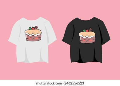 cute kawaii food cartoon on tshirt apparel design