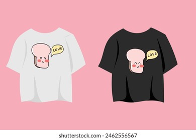cute kawaii food cartoon on tshirt apparel design