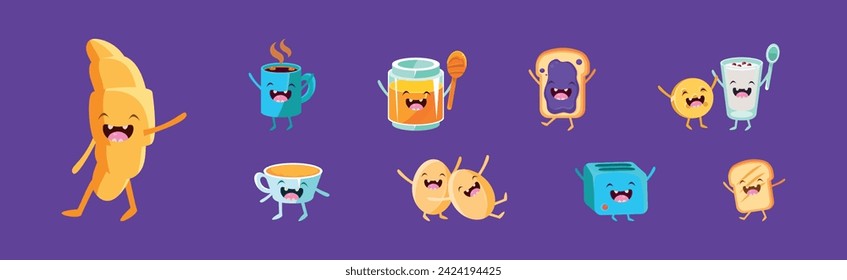 Cute Kawaii Food and Nutrition Item Vector Set