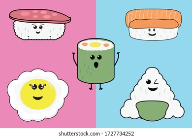 Cute Kawaii Food Vector Illustration