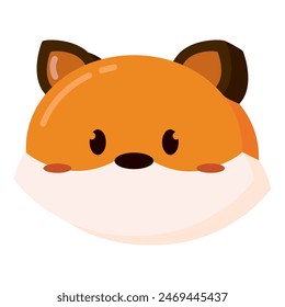 Cute kawaii fox animal character Vector illustration
