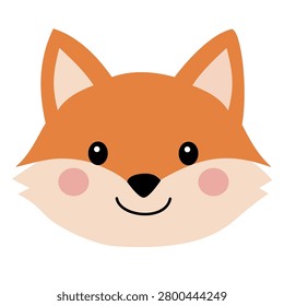 Cute kawaii fox head