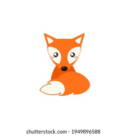 Cute kawaii fox icon. Clipart image isolated on white background