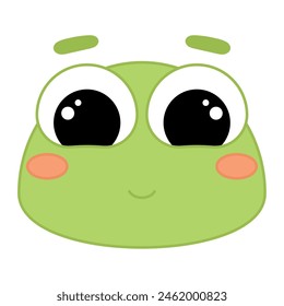 Cute kawaii frog emoji icon Vector illustration