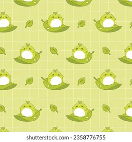 Cute kawaii Frog seamless pattern background