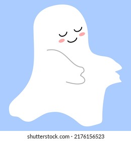 Cute Kawaii Ghost Illustration Wanting Hug Stock Vector (Royalty Free ...