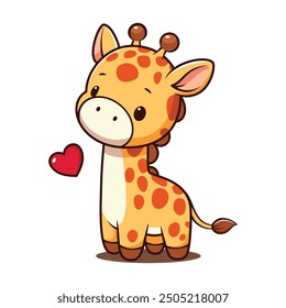 Cute And Kawaii Giraffe Cartoon Character