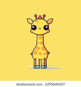 Cute kawaii giraffe chibi mascot vector cartoon style