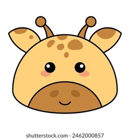 Cute kawaii giraffe emoji icon Vector illustration