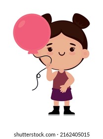 Cute Kawaii Girl With Balloon Icon