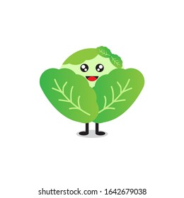 CUTE KAWAII girl cabbage vegetables DESIGN VECTOR MASCOT EPS 10.