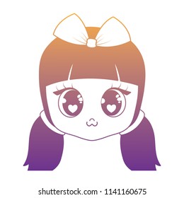 cute kawaii girl icon