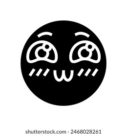 cute kawaii glyph icon vector. cute kawaii sign. isolated symbol illustration