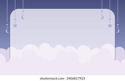 Cute Kawaii gradient cartoon background with framework