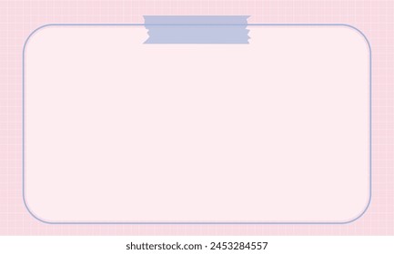 Cute kawaii grid background notepad poster scrapbooking and moodboard