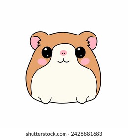 Cute kawaii hamster.  cartoon pet vector illustration.