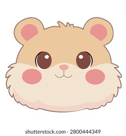 Cute kawaii hamster face