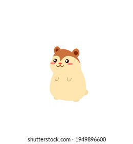 Cute kawaii hamster icon. Clipart image isolated on white background