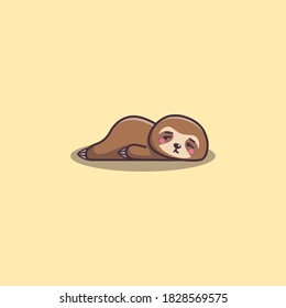 Cute Kawaii Hand Drawn Doodle Bored Lazy Sloth