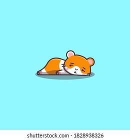 Cute Kawaii handgezeichnet Doodle gelangweilter Lazy Hamster