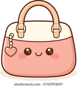 Cute Kawaii Handbag Purse Vector Graphic Design