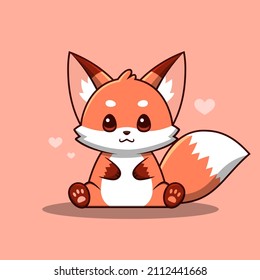 Cute And Kawaii Happy Fox Illustration Vector