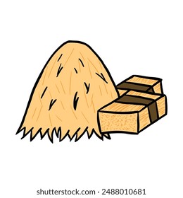 Cute kawaii haystack clipart illustration