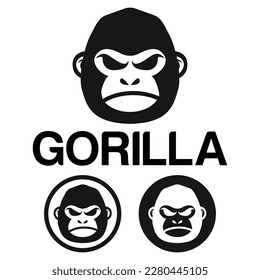 Cute Kawaii head gorilla ape Mascot Cartoon Logo Design Icon Illustration Character vector art. for every category of business, company, brand like pet shop, product, label, team, badge, label