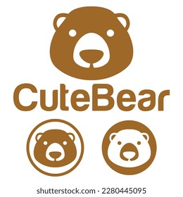 Cute Kawaii head grizzly bear Mascot Cartoon Logo Design Icon Illustration Character vector art. for every category of business, company, brand like pet shop, product, label, team, badge, label