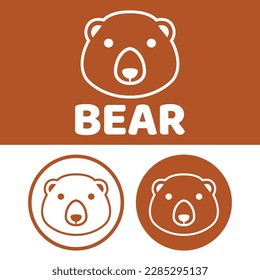 Cute Kawaii head grizzly bear Mascot Cartoon Logo Design Icon Illustration Character vector art. for every category of business, company, brand like pet shop, product, label, team, badge, label