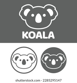 Cute Kawaii head koala Mascot Cartoon Logo Design Icon Illustration Character vector art. for every category of business, company, brand like pet shop, product, label, team, badge, label