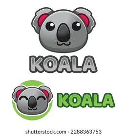 Cute Kawaii head koala Mascot Cartoon Logo Design Icon Illustration Character vector art. for every category of business, company, brand like pet shop, product, label, team, badge, label