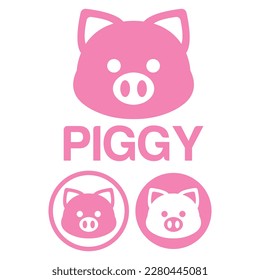 Cute Kawaii head pig Mascot Cartoon Logo Design Icon Illustration Character vector art. for every category of business, company, brand like pet shop, product, label, team, badge, label