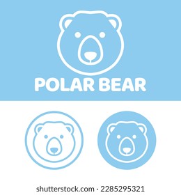 Cute Kawaii head polar bear Mascot Cartoon Logo Design Icon Illustration Character vector art. for every category of business, company, brand like pet shop, product, label, team, badge, label