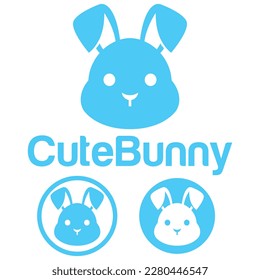 Cute Kawaii head rabbit bunny Mascot Cartoon Logo Design Icon Illustration Character vector art. for every category of business, company, brand like pet shop, product, label, team, badge, label
