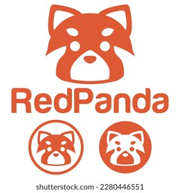 Cute Kawaii cabeza rojo panda Mascot Logo Diseño Icono Icono Ilustración Característica del arte vectorial para cada categoría de negocio, empresa, marca como tienda de mascotas, producto, etiqueta, equipo, insignia, etiqueta