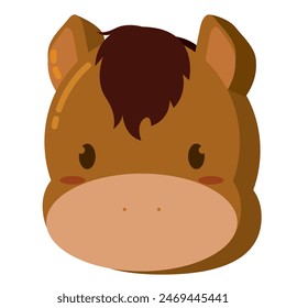 Cute kawaii horse animal character Vector illustration