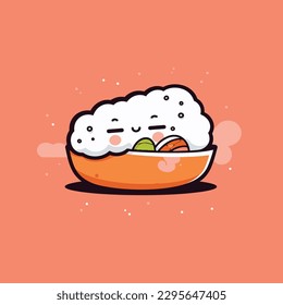 Cute kawaii ice cream chibi mascot vector cartoon style