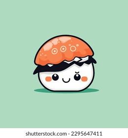 Cute kawaii ice cream chibi mascot vector cartoon style