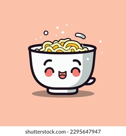Cute kawaii ice cream chibi mascot vector cartoon style